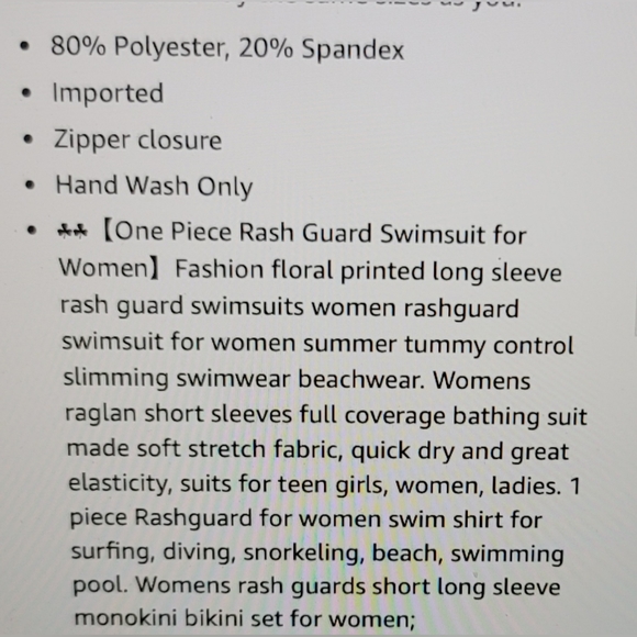 NWT Rashguard One Piece Short Sleeve Zip Up Size XL - Picture 7 of 11